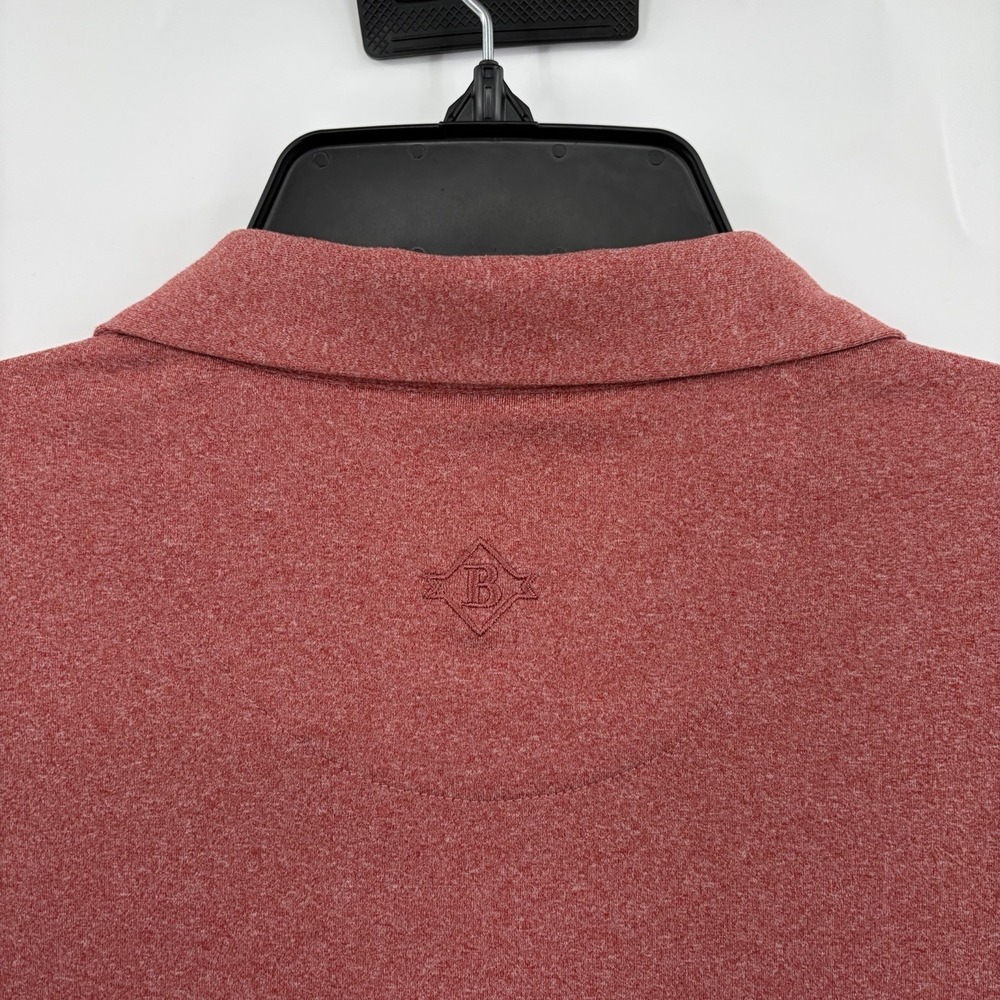 Burlebo Polo Shirt Mens Size M Red Maroon Performance Short Sleeve Embroidered - Picture 5 of 9